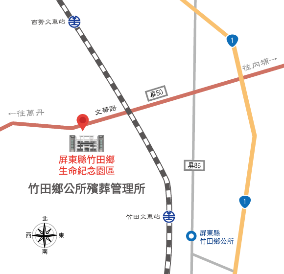 圖片：地理位置文華路往萬丹方向,生命紀念園區懿安園在左手邊
